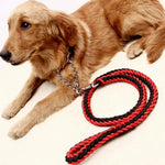 Load image into Gallery viewer, 1.5*110 Strong Pet Dog Braided Nylon Durable Dog Leash Lead Heavy Duty Anti-slip Rope Stereotyped Rope Collar Set
