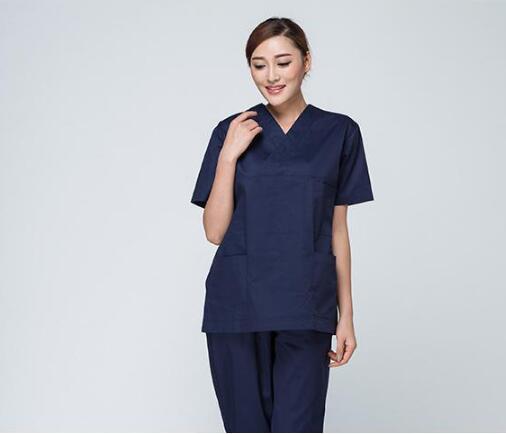 Doctors and nurses wear surgical clothing brush hand clothing European and American fashion split suit waist slimming