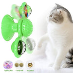 Load image into Gallery viewer, Behogar Funny Rotation Windmill Pet Cat Chewing Interactive Toy with Suction Cup Hair Massager LED Catnip Ball
