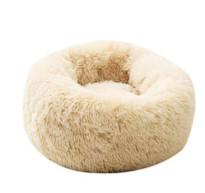 Long Plush Super Soft Pet Bed Kennel Dog Round Cat Winter Warm Sleeping Bag Puppy Cushion Mat Portable Cat Supplies 46/50/60cm