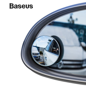 Baseus 2Pcs Car Holder HD Rear View Convex Mirror Auto Rearview Mirror 360 Degree Wide Angle Vehicle Blind Spot Rimless Mirrors