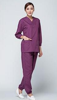 Doctors and nurses wear surgical clothing brush hand clothing European and American fashion split suit waist slimming