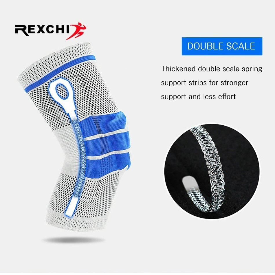 Elastic Basketball Knee Pads Support Silicon Padded Patella Brace Kneepad Protective Gear for Volleyball Sports Safety