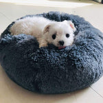 Load image into Gallery viewer, Long Plush Super Soft Pet Bed Kennel Dog Round Cat Winter Warm Sleeping Bag Puppy Cushion Mat Portable Cat Supplies 46/50/60cm
