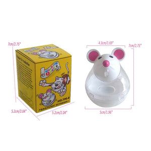 Pet Feeder Food Automatic Leakage Snack Dispenser Artificial False Mice Mouse Shape Pattern Tumbler Rolling Toy For Cat