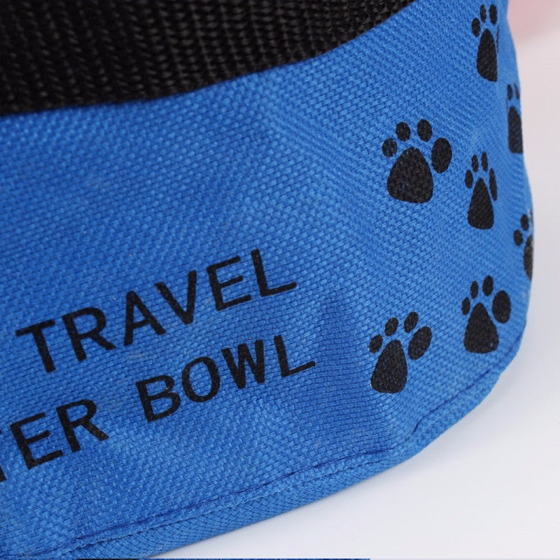 Portable Pet Dogs Cat Canvas Folding Travel Bowl Feeding Bowl Feeder Bottle Cat Dog Water Bowls Goods for Dogs