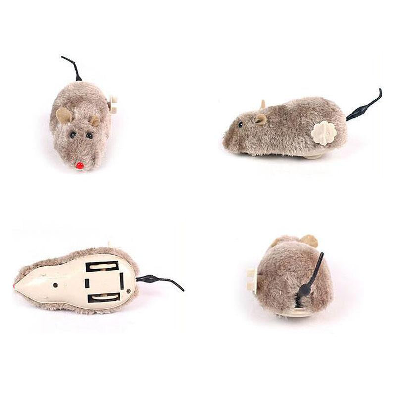 Hot Creative Funny Clockwork Spring Power Plush Mouse Toy Cat Dog Playing Toy Mechanical Motion Rat Pet Accessories