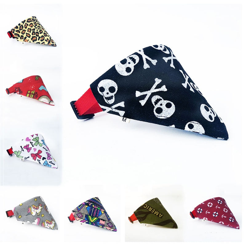 Cat Dog Bandana Bibs Scarf Collar Adjustable Pet Neckerchief Scarf Waterproof Saliva Towel for Small Medium Large Dogs