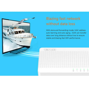 Tenda S105 Ethernet Switch,Mini 5 Port Desktop Ethernet Network Switch,100Mbps LAN Hub,Small and Smart,English/European Firmware