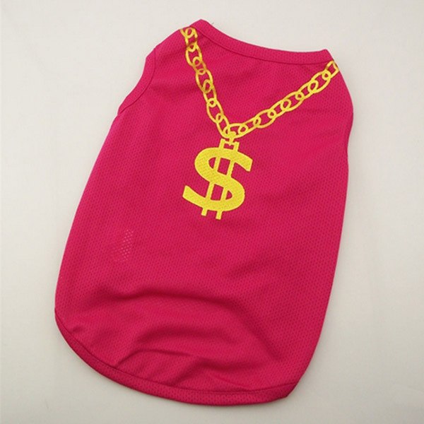 Pet Clothes Vest Dogs Tshirts Dollar Sign Clothing Wedding Clothes Gold Pet Products Dog