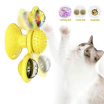 Load image into Gallery viewer, Behogar Funny Rotation Windmill Pet Cat Chewing Interactive Toy with Suction Cup Hair Massager LED Catnip Ball
