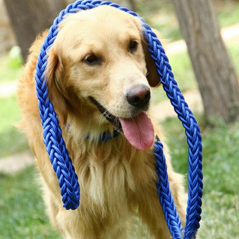 1.5*110 Strong Pet Dog Braided Nylon Durable Dog Leash Lead Heavy Duty Anti-slip Rope Stereotyped Rope Collar Set