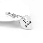 Load image into Gallery viewer, 2pcs/set Gold Silver Heart I Love My Owner Dog Necklace Keychain Fashion Animal Best Friends Jewelry Pet Dog Memorial Necklaces
