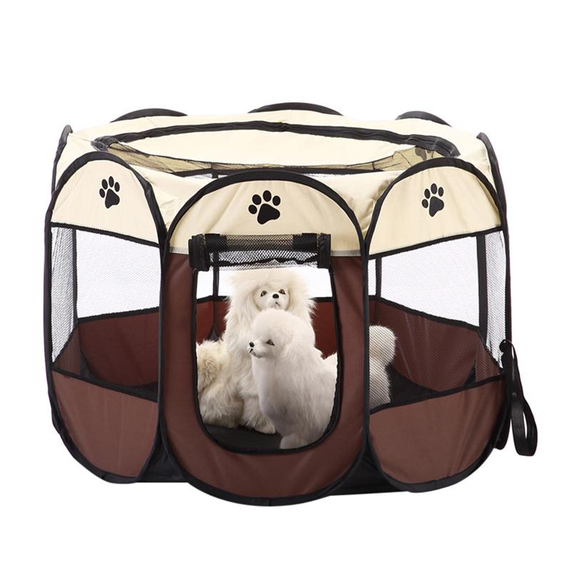 8-side Foldable Pet tent Dog House Cage Dog Cat Tent Playpen Puppy Kennel Easy Operation Octagonal Fence