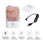 Load image into Gallery viewer, USB Crystal Light natural himalayan salt lamp led Lamp Air Purifier Mood Creator Indoor warm light table lamp bedroom lava lamp
