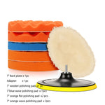 Load image into Gallery viewer, 3&quot;/ 4&quot;/5&quot;/6&quot;/7&quot; Buffing Pad Auto Car Polishing Pad Kit Buffer + Drill Adapter M14 For Car Polisher ,Electric Drill Pack
