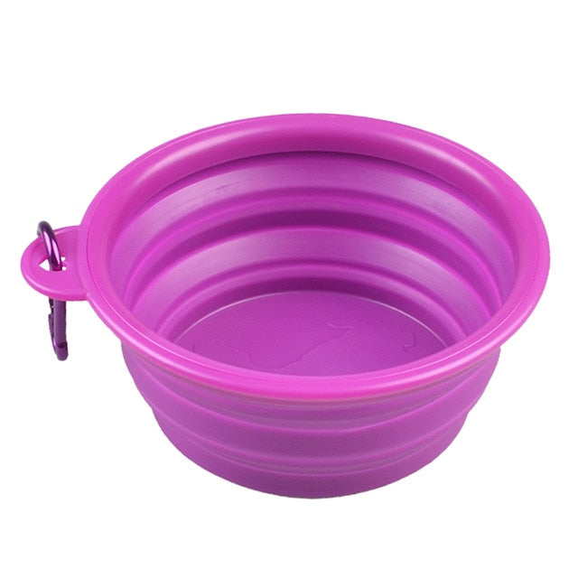 1Pcs Portable Travel Bowl Dog Feeder Water Food Container Silicone Small Mudium Dog Pet Accessories Folding Dog Bowl Outfit