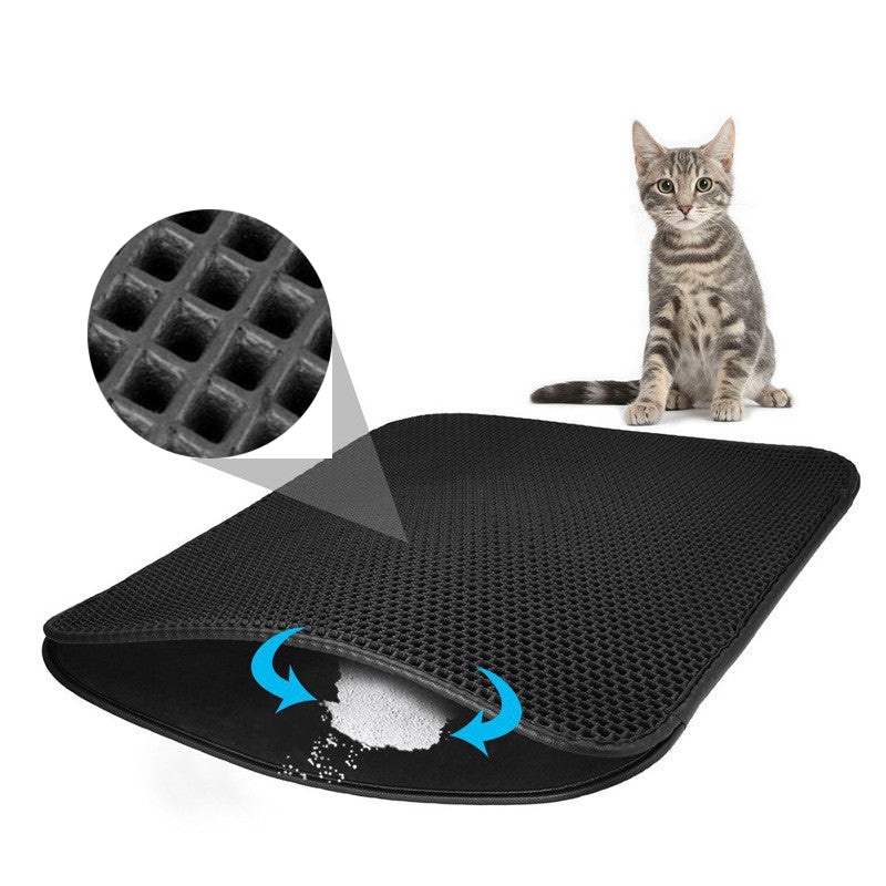 Waterproof Pet Cat Litter Mat EVA Double Layer Cat Litter Trapping Pet Litter Cat Mat Clean Pad Products