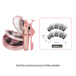 Load image into Gallery viewer, Double Layer Magnetic False Eyelashes &amp; Magnetic Eyeliner 5 Magnets Natural Soft Fake Eyelashes Extension 2 Pairs with Tweezers
