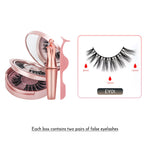 Load image into Gallery viewer, Double Layer Magnetic False Eyelashes &amp; Magnetic Eyeliner 5 Magnets Natural Soft Fake Eyelashes Extension 2 Pairs with Tweezers
