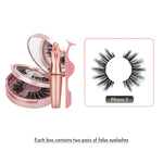 Load image into Gallery viewer, Double Layer Magnetic False Eyelashes &amp; Magnetic Eyeliner 5 Magnets Natural Soft Fake Eyelashes Extension 2 Pairs with Tweezers
