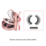 Load image into Gallery viewer, Double Layer Magnetic False Eyelashes &amp; Magnetic Eyeliner 5 Magnets Natural Soft Fake Eyelashes Extension 2 Pairs with Tweezers
