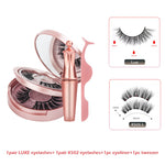 Load image into Gallery viewer, Double Layer Magnetic False Eyelashes &amp; Magnetic Eyeliner 5 Magnets Natural Soft Fake Eyelashes Extension 2 Pairs with Tweezers
