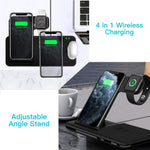 Load image into Gallery viewer, 15W Qi Fast Wireless Charger Stand For iPhone 11 XR X 8 Apple Watch 4 in 1 Foldable Charging Dock Station
