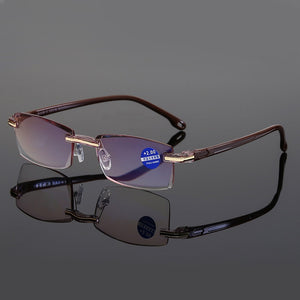 Ahora Anti Blue Light Blocking Rimless Reading Glasses Women Men Square Frameless Presbyopic Glasses Diopters +1.0 1.5 2 2.5 4.0