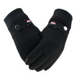 Load image into Gallery viewer, Men&#39;s Winter Gloves Suede Warm Split Finger Gloves Outdoor Sport Driving Buckle Design Male Touch Screen Mittens
