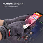 Load image into Gallery viewer, Men&#39;s Winter Gloves Suede Warm Split Finger Gloves Outdoor Sport Driving Buckle Design Male Touch Screen Mittens
