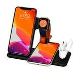 Load image into Gallery viewer, 15W Qi Fast Wireless Charger Stand For iPhone 11 XR X 8 Apple Watch 4 in 1 Foldable Charging Dock Station
