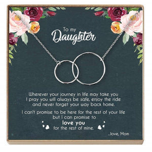 Necklace Infinity Double Circles Pendant For Daughter From Mom