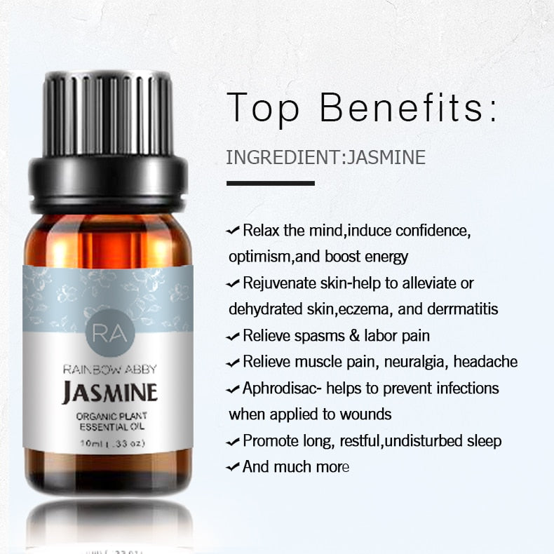 100% Jasmine Pure Essential Oil 10ml Anti Aging and Moisturize Skin Stretch Marks Remover Skin Care  Beauty