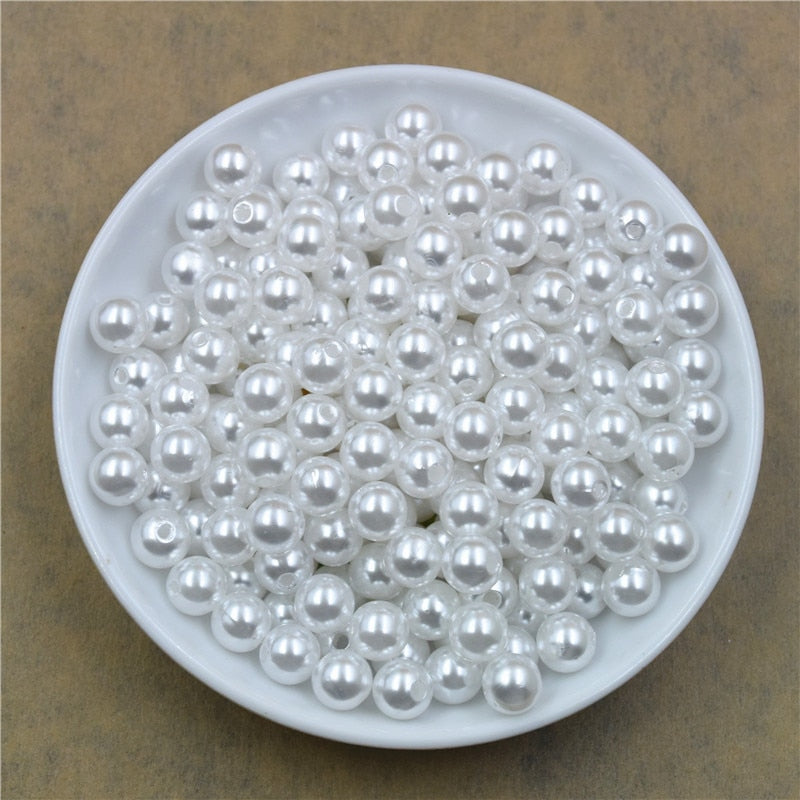 Hole ABS Imitation Pearl Beads