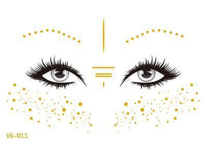 Gold Face Temporary Tattoo