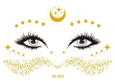 Gold Face Temporary Tattoo