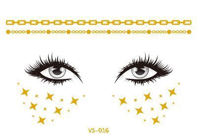 Gold Face Temporary Tattoo