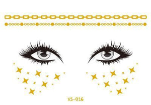 Gold Face Temporary Tattoo