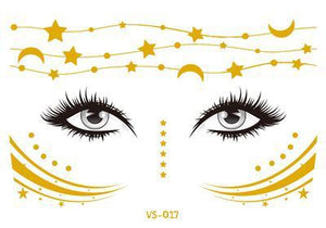 Gold Face Temporary Tattoo