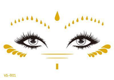 Gold Face Temporary Tattoo