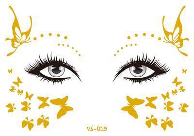 Gold Face Temporary Tattoo