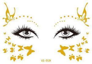 Gold Face Temporary Tattoo