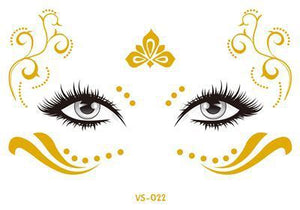 Gold Face Temporary Tattoo