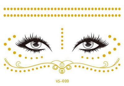 Gold Face Temporary Tattoo