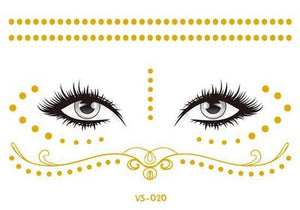 Gold Face Temporary Tattoo