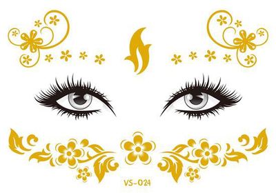 Gold Face Temporary Tattoo