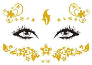 Gold Face Temporary Tattoo