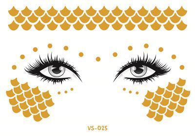 Gold Face Temporary Tattoo