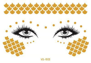 Gold Face Temporary Tattoo